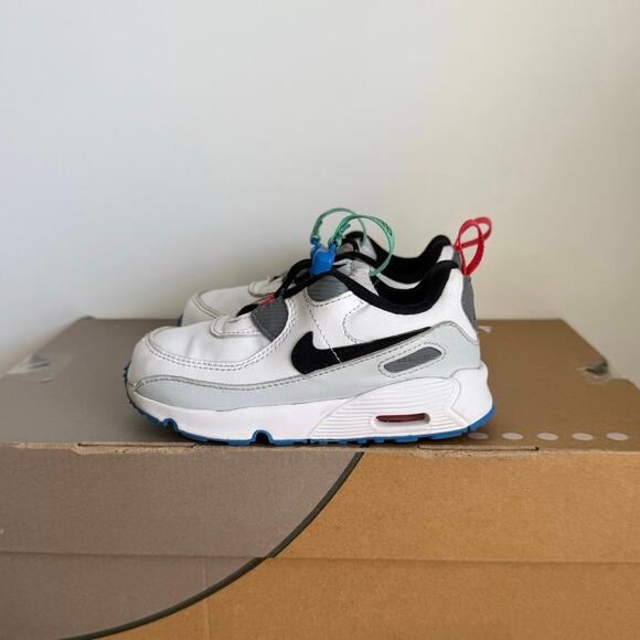 Nike Air Max 90 Toggle White/Black/Green Toddler Sneakers - SZ 8 C - Picture 5 of 15